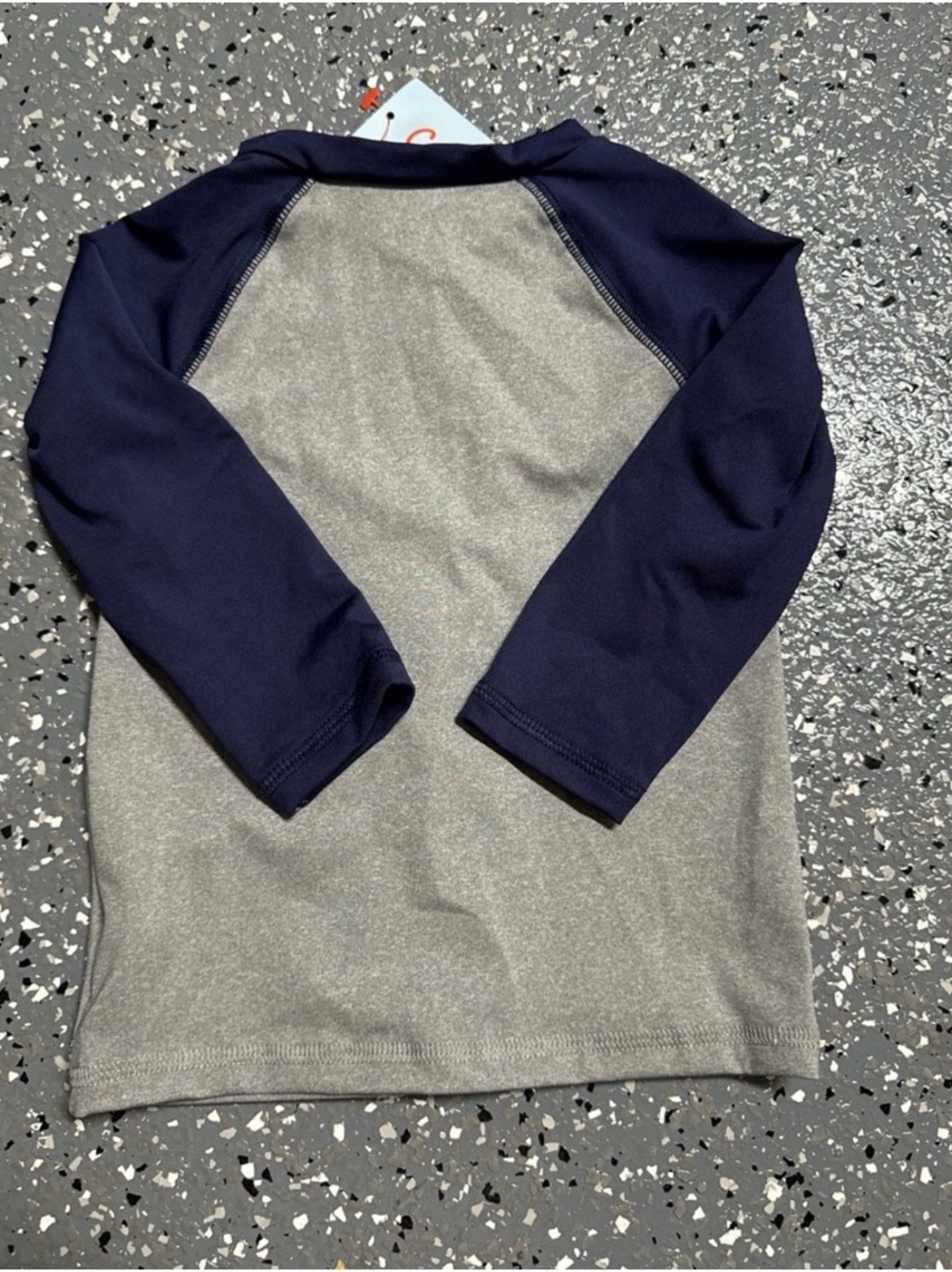 Cat & Jack Baby Long Sleeve Zipper Rash Guard Swim Shirt - Navy & Light Gray 18m - Picture 2 of 2